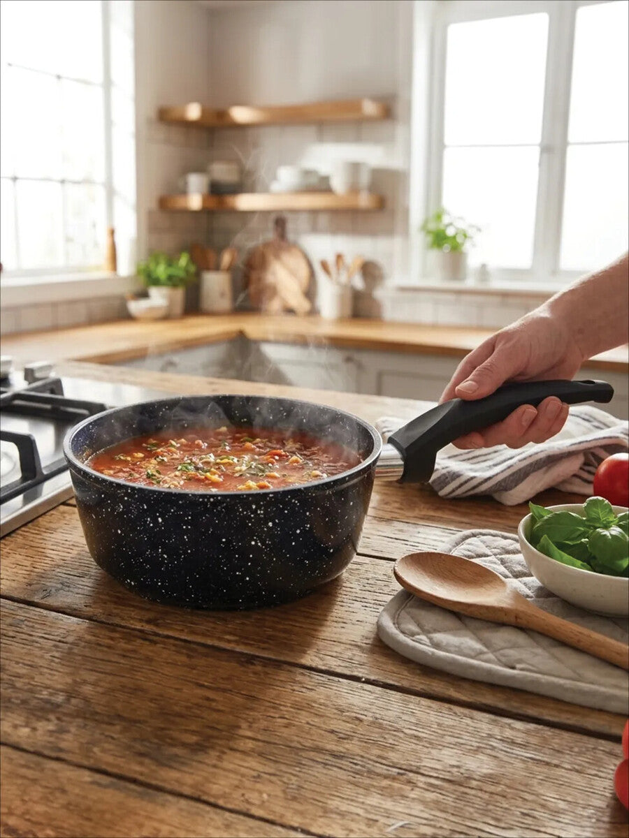 Stoneflam 18Cm Saucepan With Glass Lid