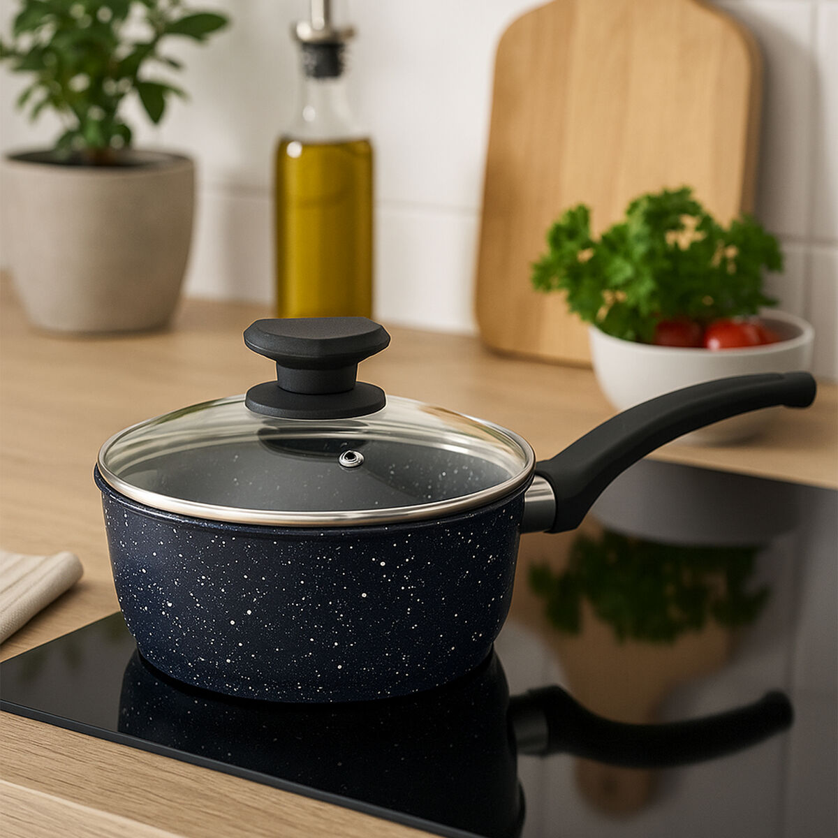 Stoneflam 18Cm Saucepan With Glass Lid