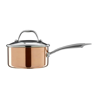 Copper Finish 16cm Saucepan with Lid | Minerva