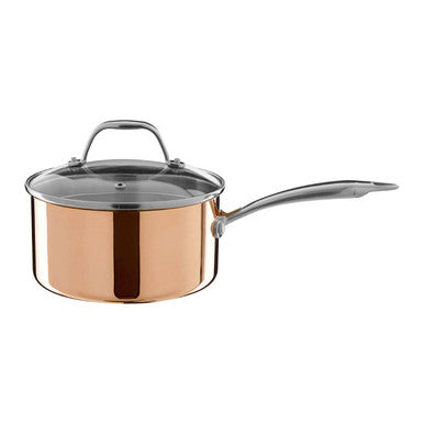 Copper Finish 18cm Saucepan with Lid | Minerva