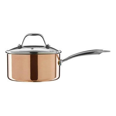 Copper Finish 18cm Saucepan with Lid | Minerva