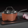 Copper Finish 18cm Saucepan with Lid | Minerva