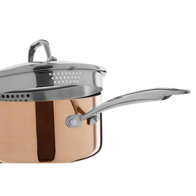 Copper Finish 18cm Saucepan with Lid | Minerva