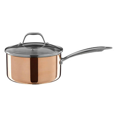 Copper Finish 20cm Saucepan with Lid | Minerva