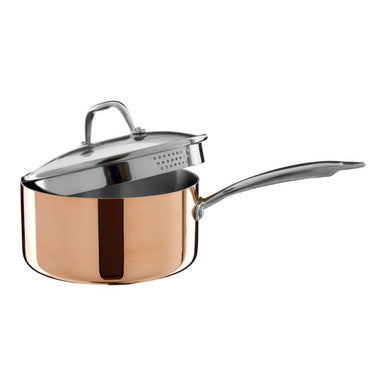 Copper Finish 20cm Saucepan with Lid | Minerva