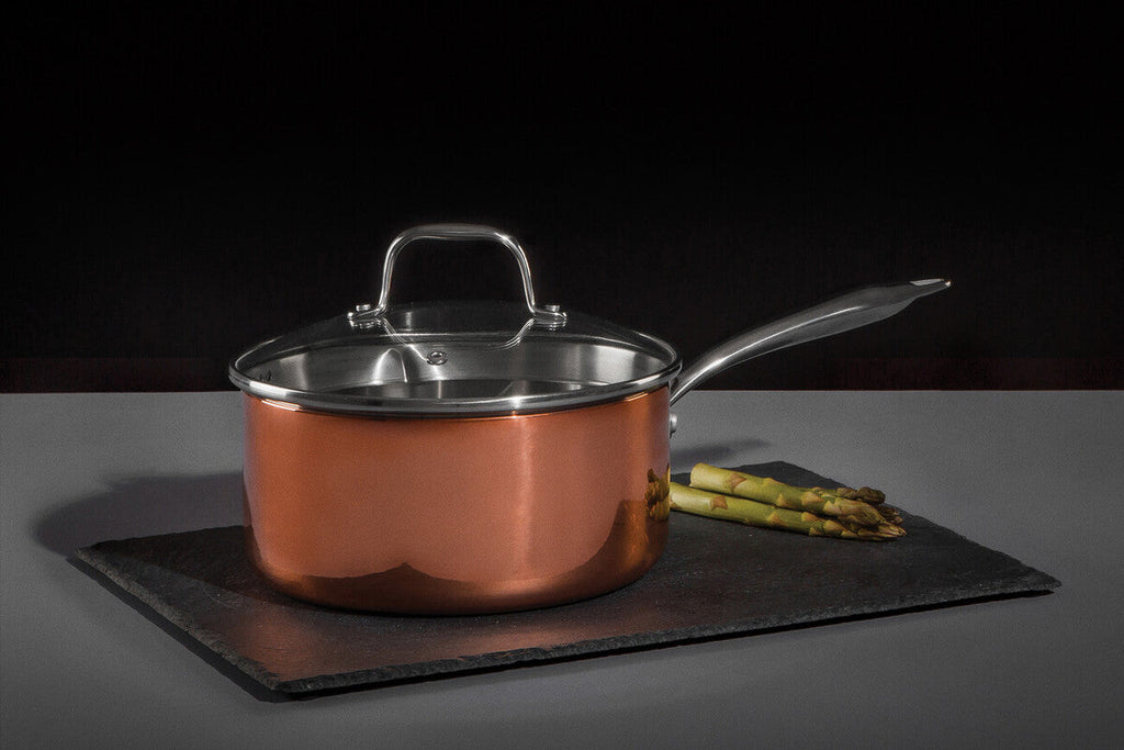 Copper Finish 20cm Saucepan with Lid | Minerva
