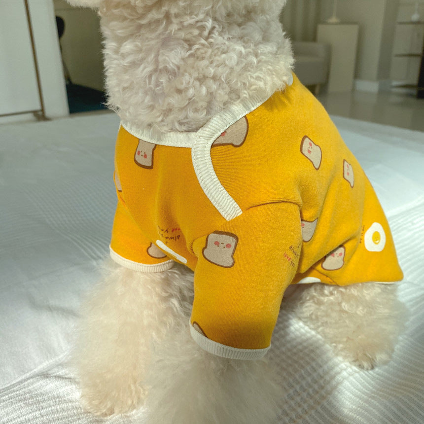 Casual Toast Bread Warm Dog Clothes