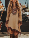Lace Loose Print Dress Girls