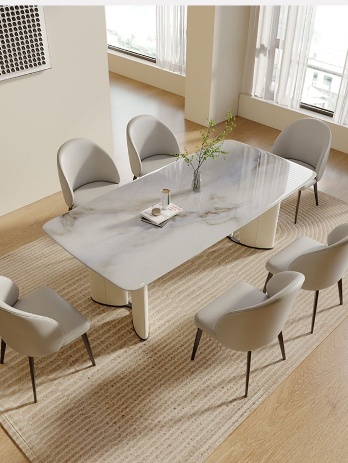 Felicia Dining Table, Marble