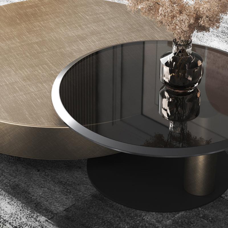 Gold Nesting Coffee Table, With Black Side Table