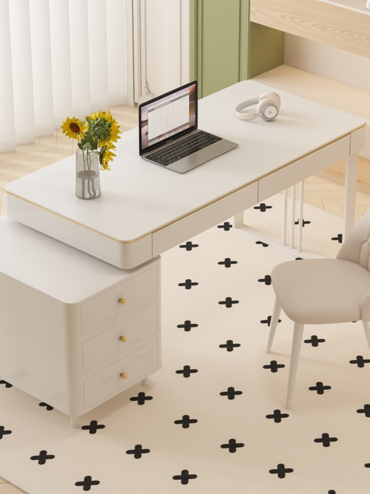 Elmer Office Desk, Sintered Stone
