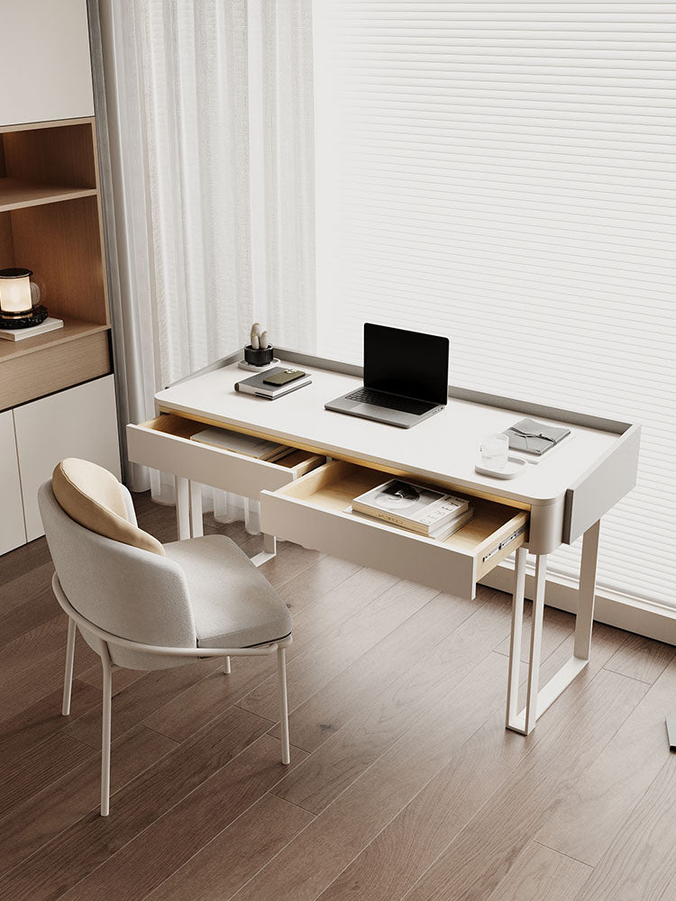 Otto Office Desk - White Sintered Stone