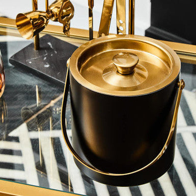 Black and Gold Finish Ice Bucket | Mixology