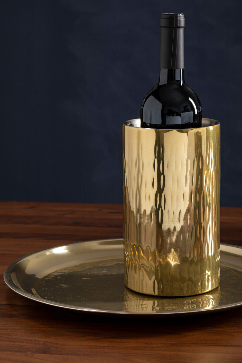 Mixology Hammered Gold Finish Wine Cooler