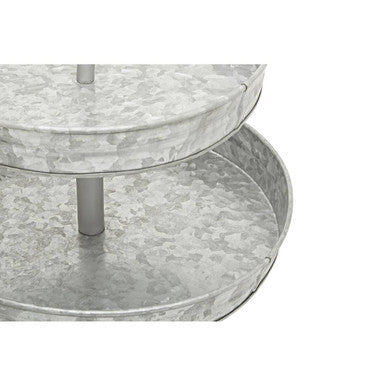 Drummond Two Tier Galvanised Steel Cake Stand