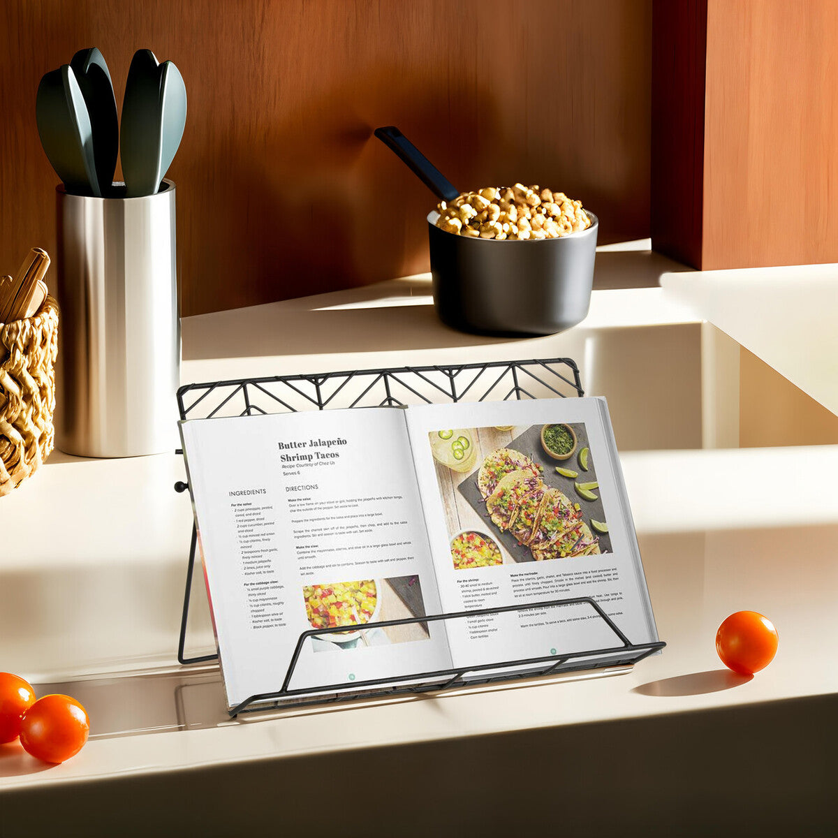 Vertex Black Powder Coated Cook Book Stand
