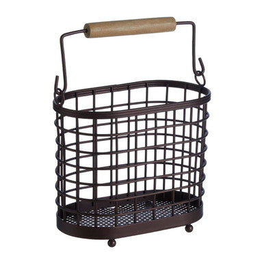 Vertex Oval Bronze Coated Utensil or Cutlery Holder