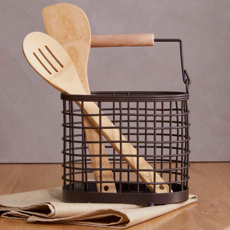 Vertex Oval Bronze Coated Utensil or Cutlery Holder