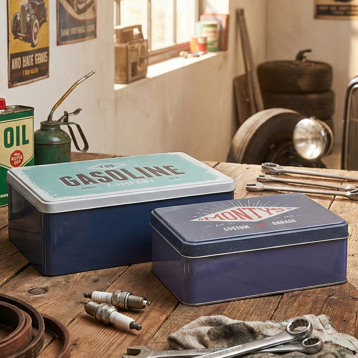 Paice Set Of 2 Hot Rod Storage Tins