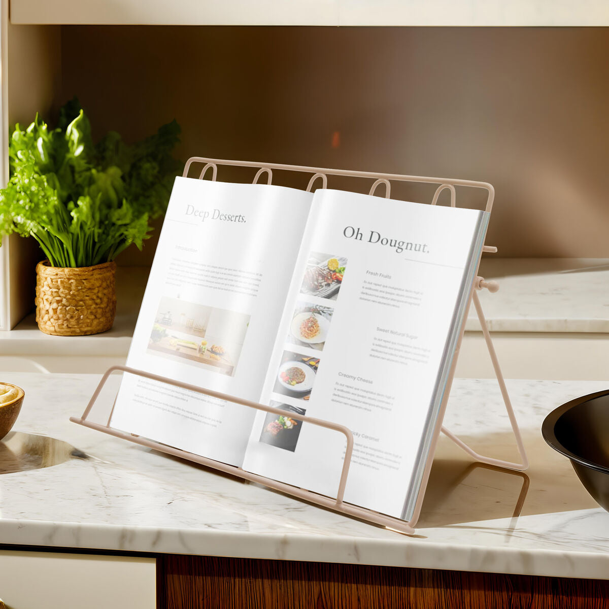 Vertex Pink Finish Cookbook Stand