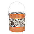 Albany Copper and Cowhide Ice Bucket