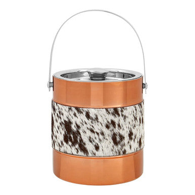 Albany Copper and Cowhide Ice Bucket