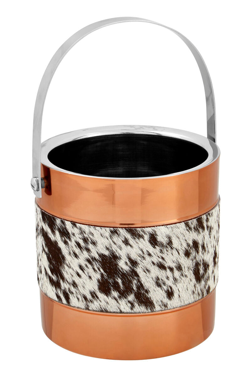 Albany Copper and Cowhide Ice Bucket
