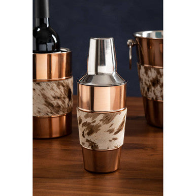 Albany Copper and Cowhide Cocktail Shaker