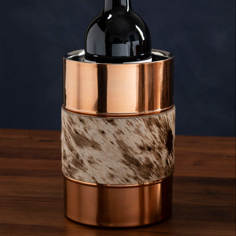 Albany Copper and Cowhide Wine Cooler