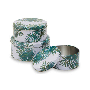 Winter Palm Cake Storage Tins Set of 3 | Paice