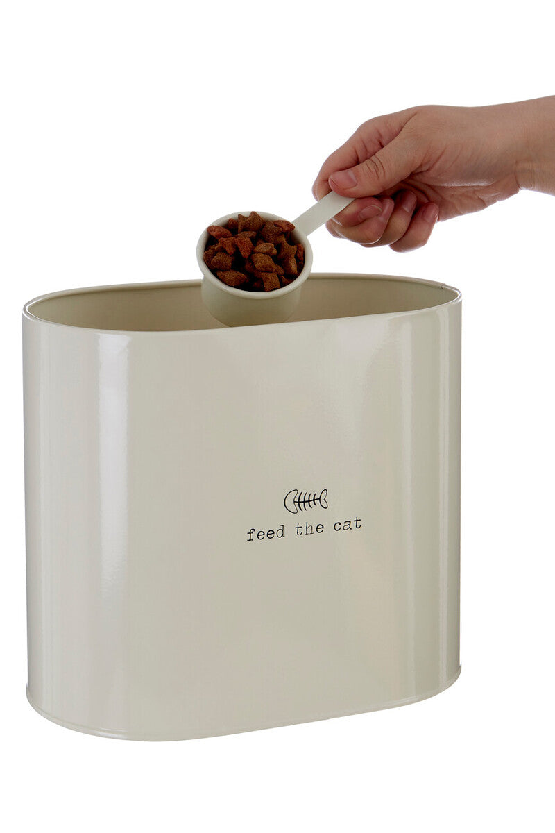 Adore Pets Cream Cat Food Storage Bin with Scoop 6.5 Litre