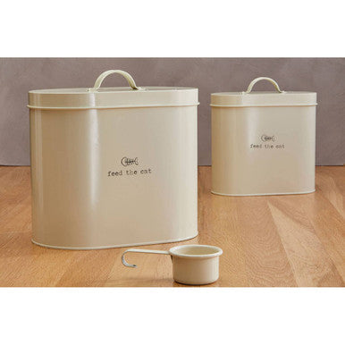 Adore Pets Cream Cat Food Storage Bin with Scoop 6.5 Litre