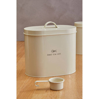 Adore Pets Cream Cat Food Storage Bin with Scoop 6.5 Litre