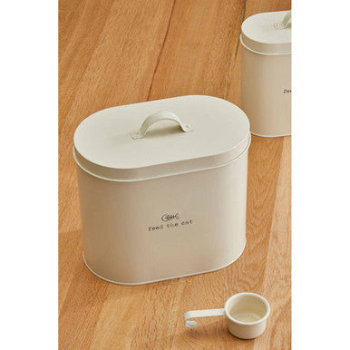 Adore Pets Cream Cat Food Storage Bin with Scoop 6.5 Litre
