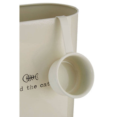 Adore Pets Cream Cat Food Storage Bin with Scoop 6.5 Litre