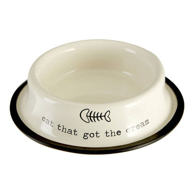 Adore Pets Cream Metal Cat Bowl 0.4 Litre