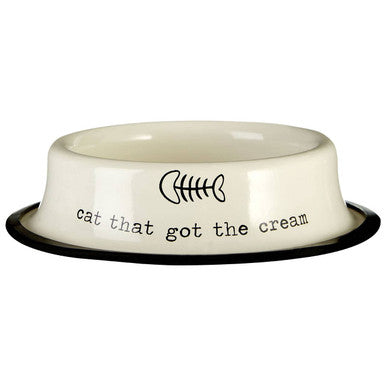 Adore Pets Cream Metal Cat Bowl 0.4 Litre