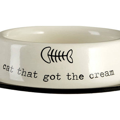 Adore Pets Cream Metal Cat Bowl 0.4 Litre