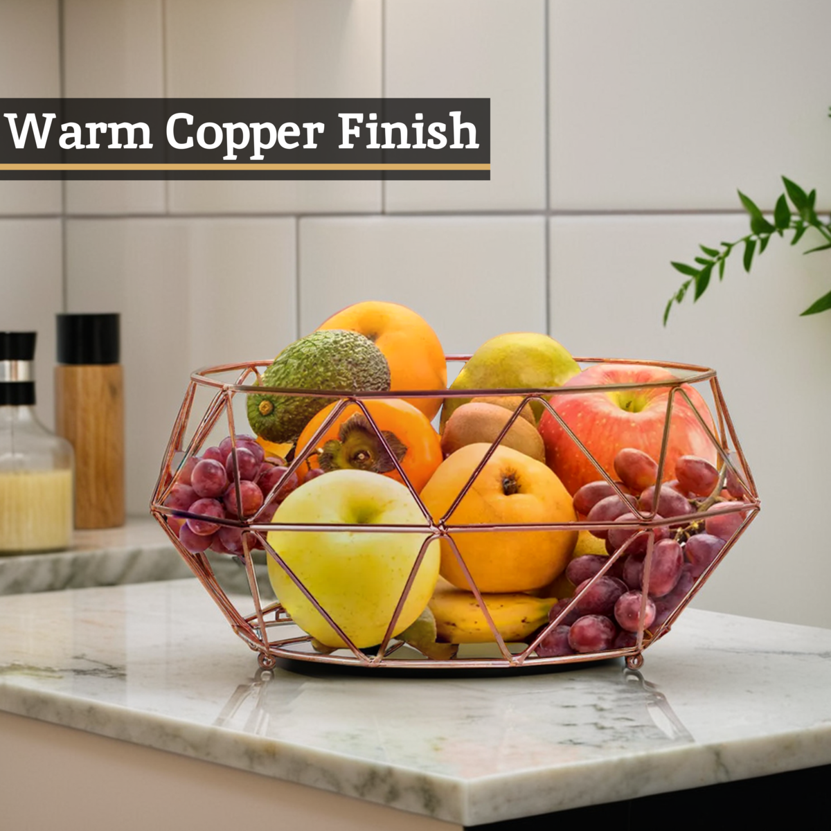 Vertex Copper Finish Fruit Basket