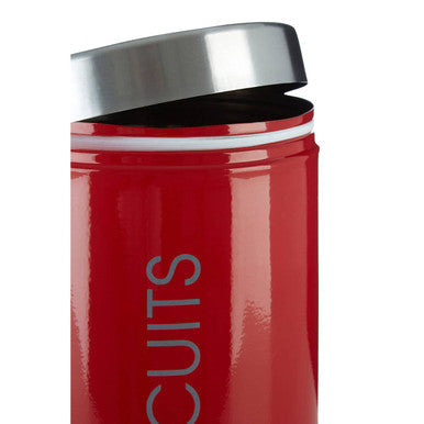 Red Enamel Biscuit Canister | Liberty