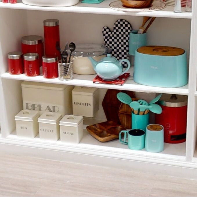 Red Enamel Tea Coffee And Sugar Set | Liberty