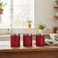 Red Enamel Tea Coffee And Sugar Set | Liberty