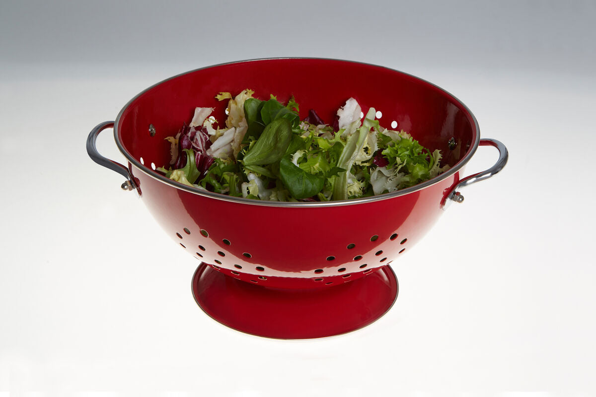 Hollis Red Enamel Colander