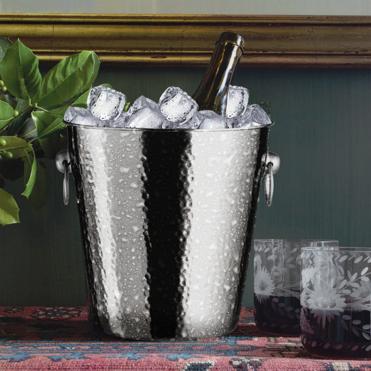 Mixology Hammered Effect Stainless Steel Champagne Bucket