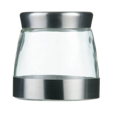 Luca Small Steel and Glass Storage Jar 850 ml