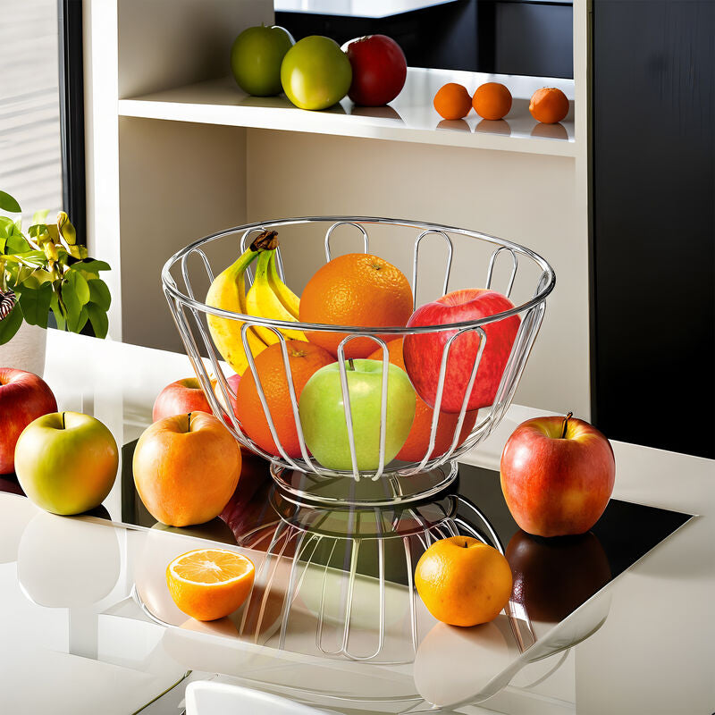 Avalon Chrome Round Fruit Basket