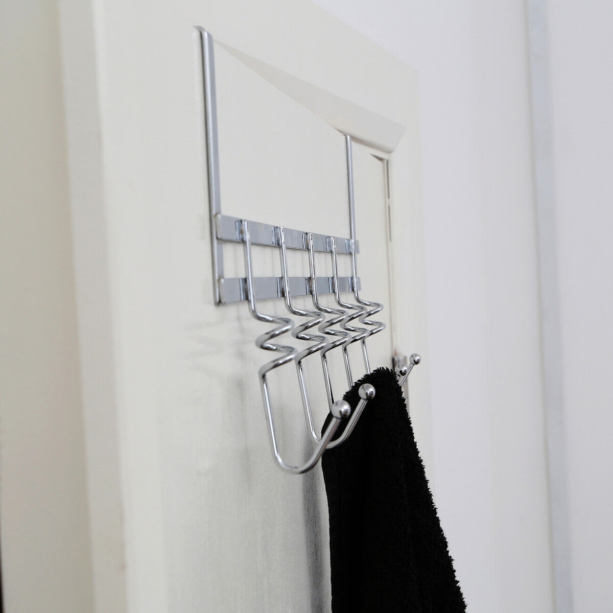 Jaxen Chrome Over Door 5 Five Hook Swirl Hanger