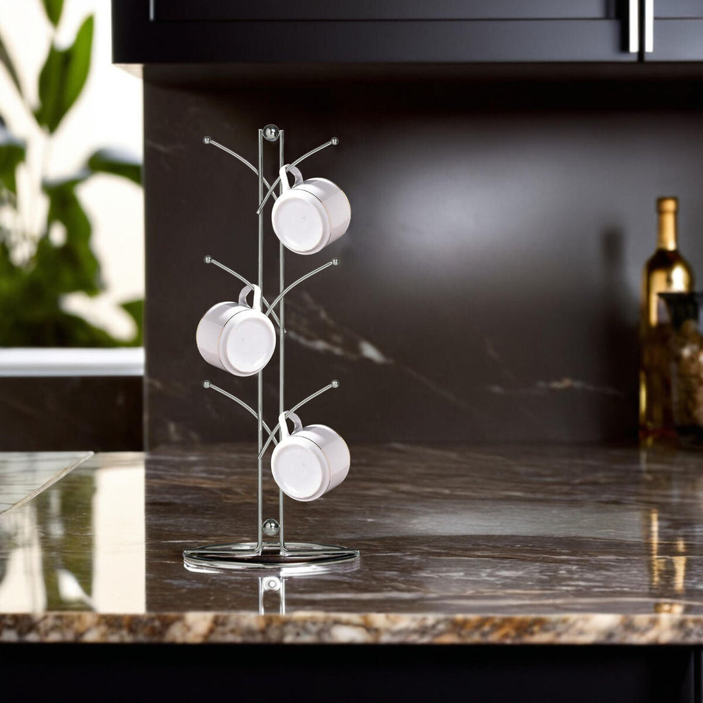 Chrome 6 Cup Mug Tree | Helix