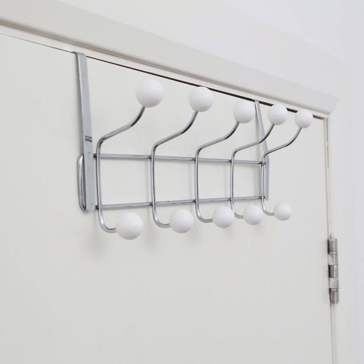Jaxen Chrome Over Door Hanger with Ten Ball Hooks