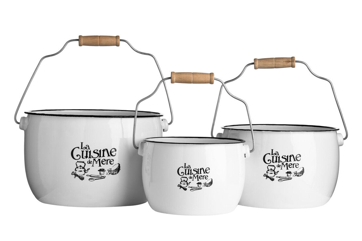 La Cuisine De Mere Set of 3 Storage Pots.